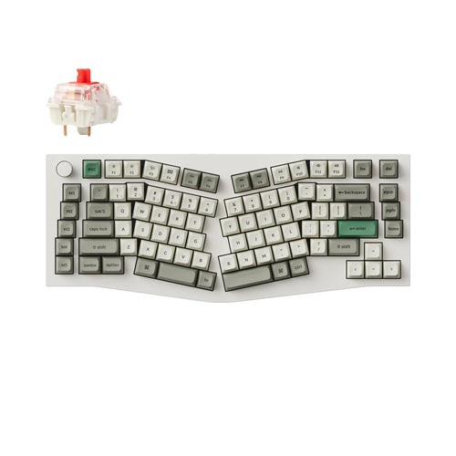 Keychron Q10 Max QMK/VIA Wireless Custom Mechanical Keyboard 75% Alice Layout Aluminum White Fully Assembled Knob for Mac Windows Linux Gateron Jupiter Red