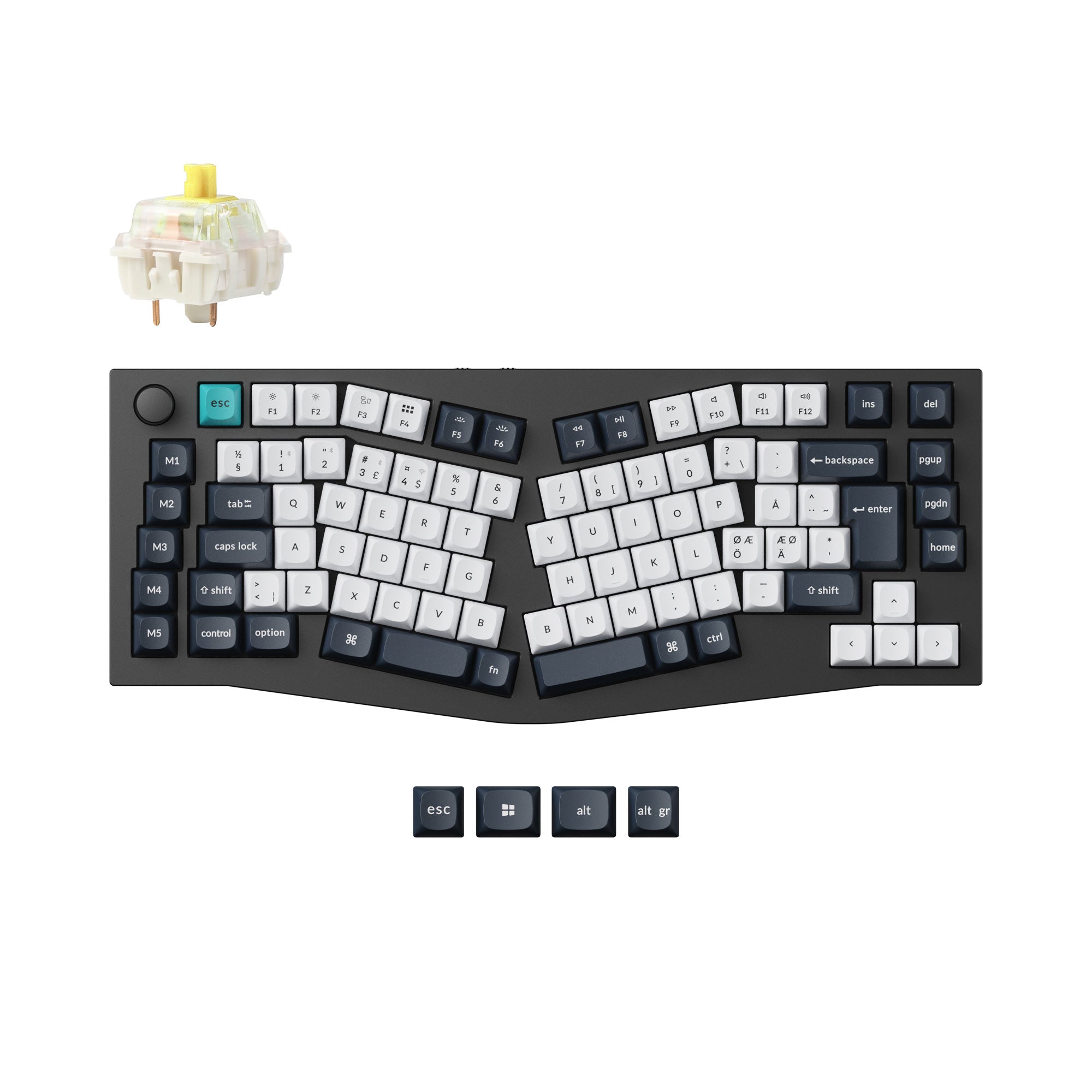 Keychron Q10 Pro QMK/VIA wireless custom mechanical keyboard 75 percent Alice layout full aluminum black  for Mac Windows Linux Gateron Jupiter banana ISO Nordic layout