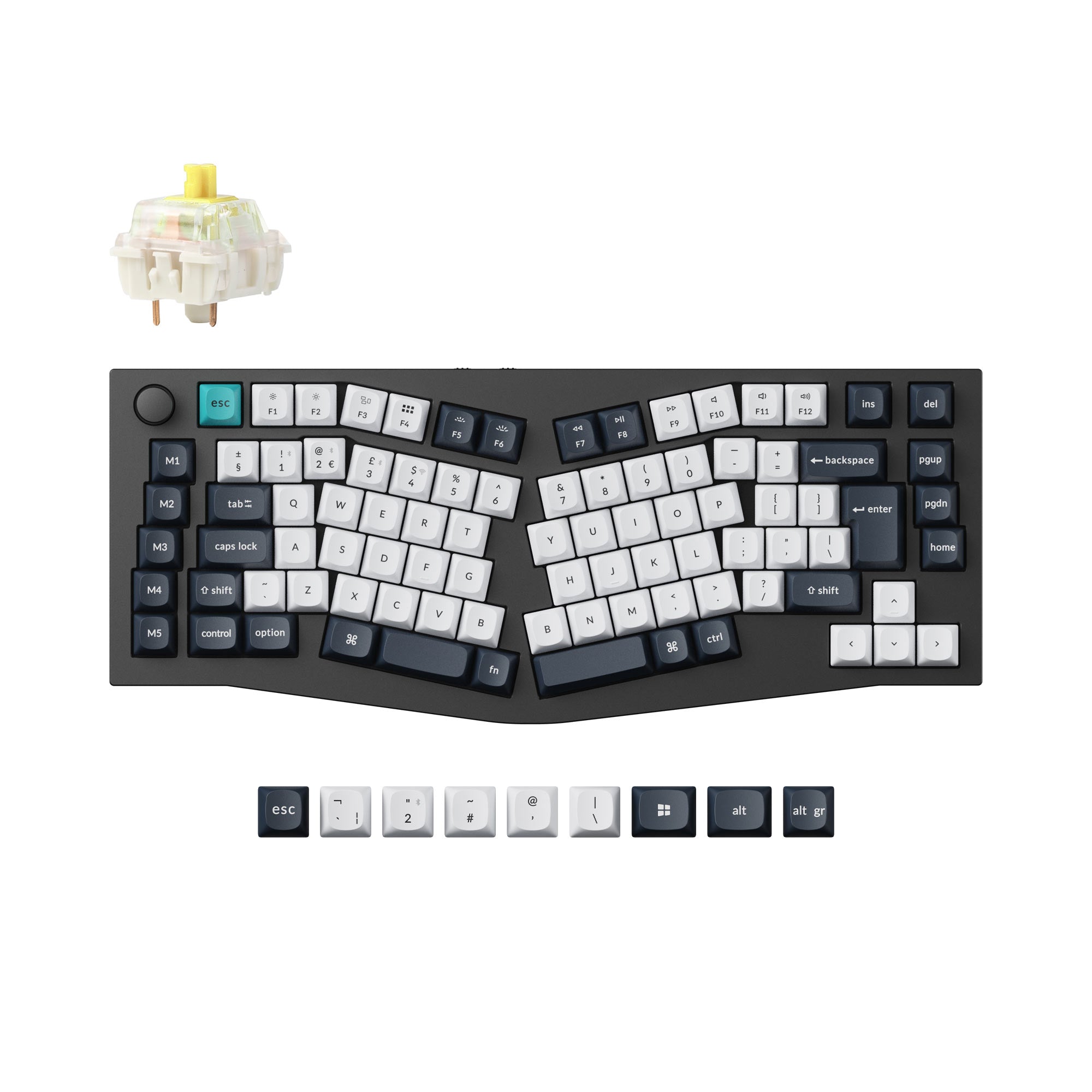 Keychron Q10 Pro QMK/VIA wireless custom mechanical keyboard 75 percent Alice layout full aluminum black  for Mac Windows Linux Gateron Jupiter banana ISO UK layout