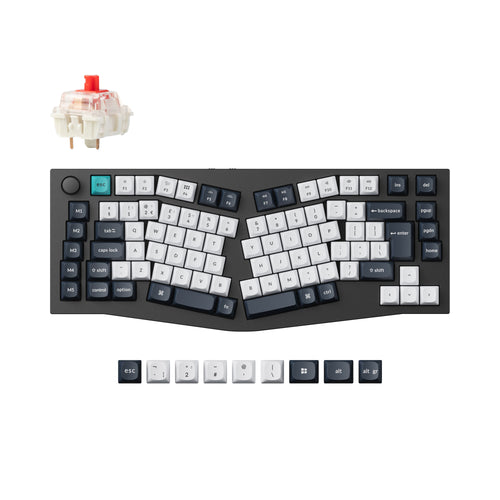 Keychron Q10 Pro QMK/VIA wireless custom mechanical keyboard 75 percent Alice layout full aluminum black  for Mac Windows Linux Gateron Jupiter red ISO UK layout