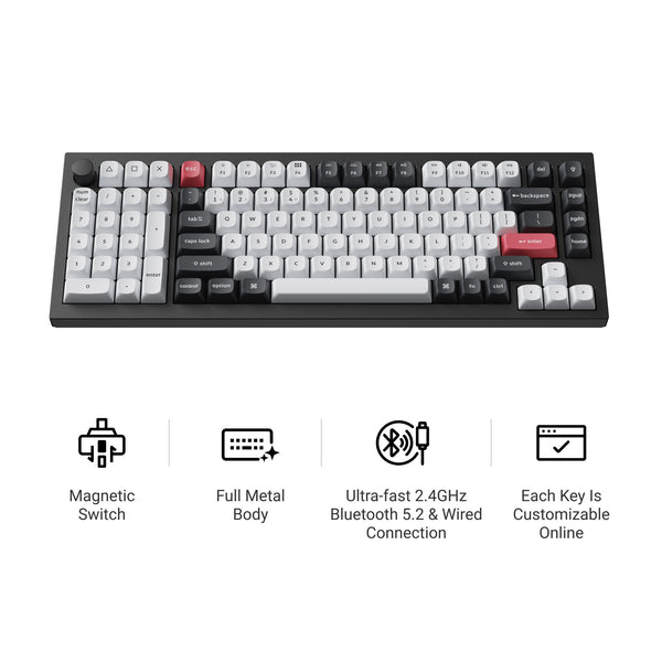 Keychron Q12 QMK / Gateron G Pro 赤軸 Keychron-Q12-HE-QMK-Wireless-