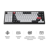 Keychron-Q12-HE-QMK-Wireless-Custom-Keyboard-Full-Aluminum-Frame-Double-Rail-Magnetic-Nebula-Switch-Features