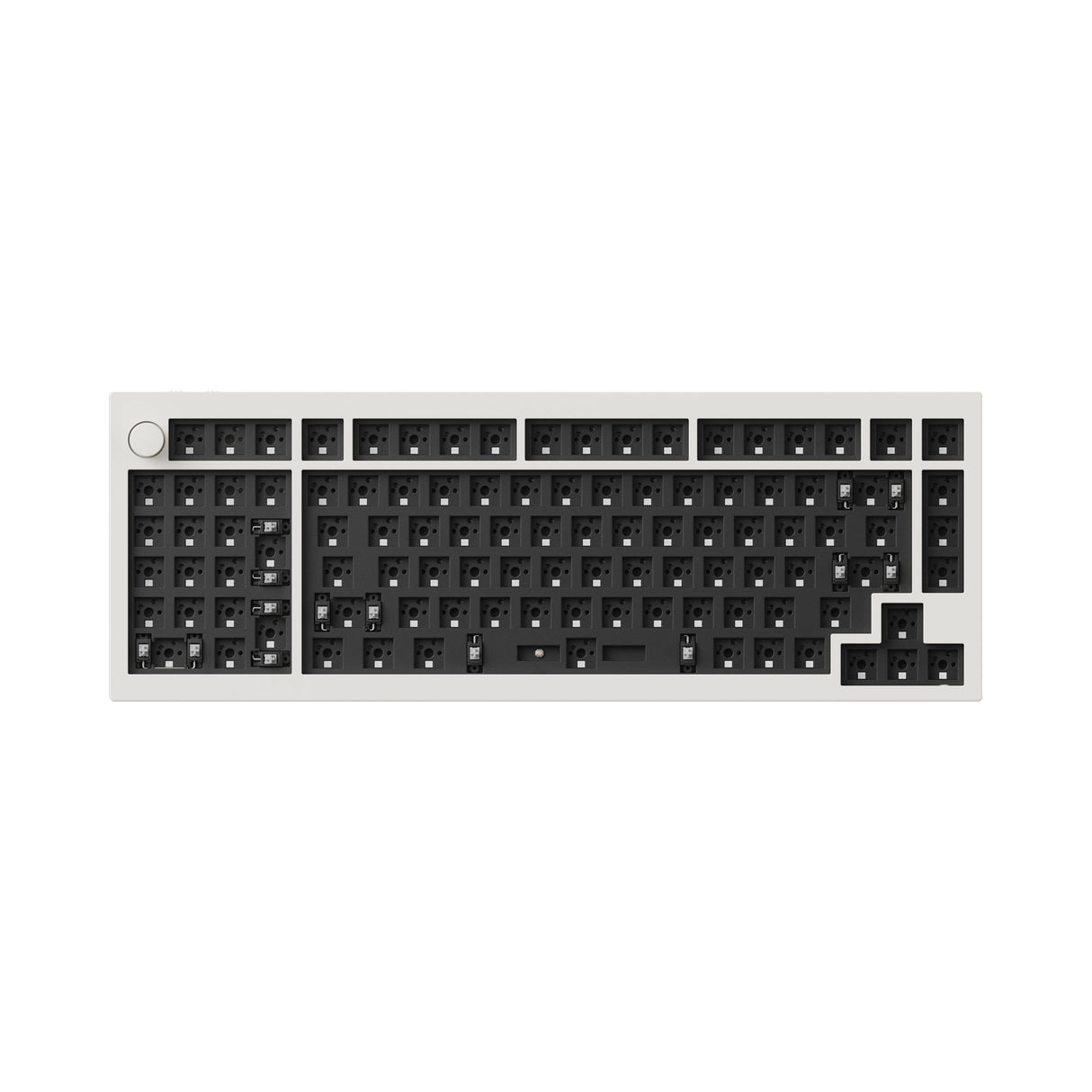 Keychron Q12 Max QMK/VIA Wireless Custom Mechanical Keyboard 96 Percent Layout Aluminum White for Mac Windows Linux Barebone Knob