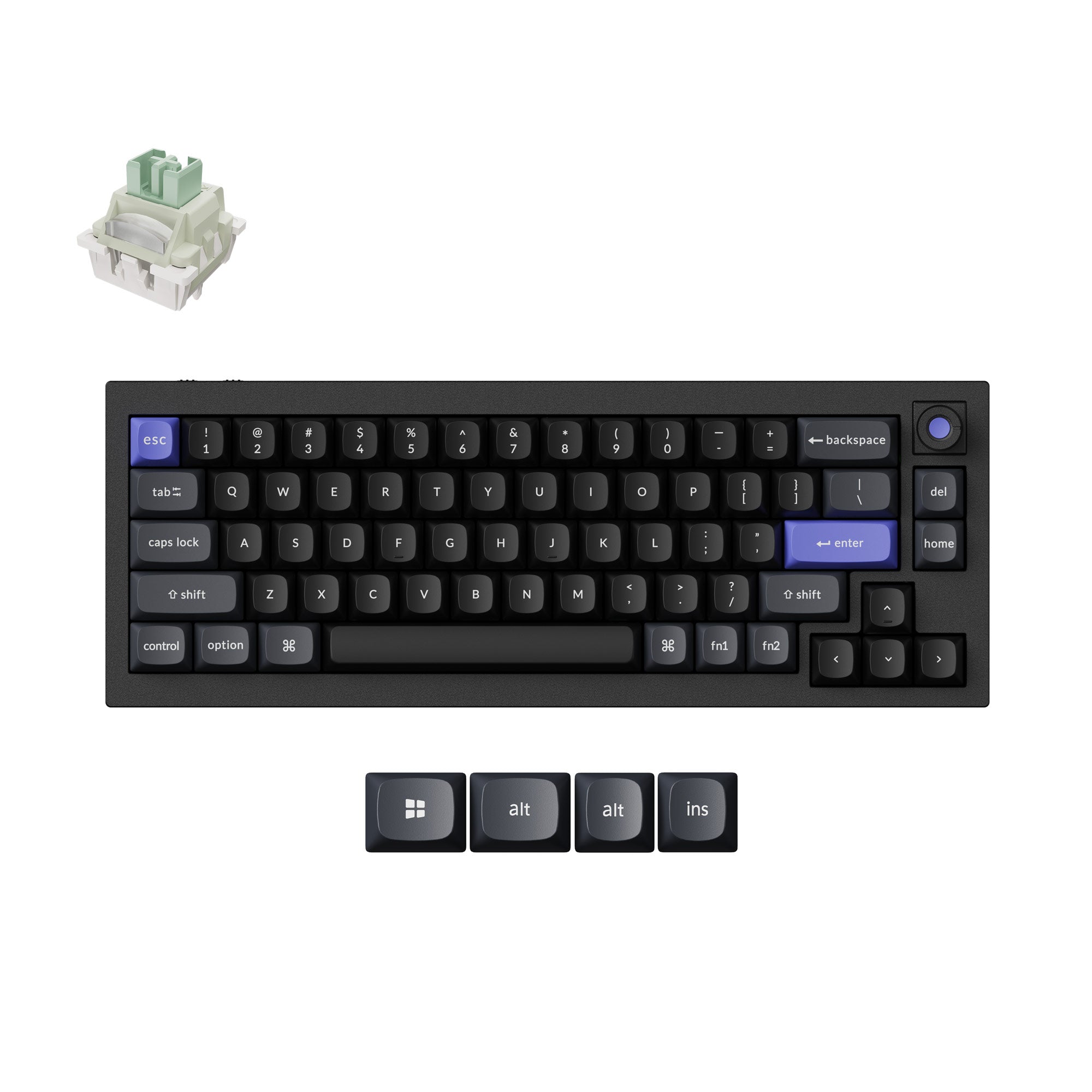 Keychron Q2 HE 8K Wired Magnetic Switch Keyboard Knob Version 75 Layout Black