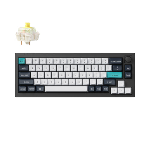 Keychron Q2 Max QMK VIA Wireless Custom Mechanical Keyboard 65% Layout Aluminum Black Fully Assembled Knob for Mac Windows Linux Gateron Jupiter Banana