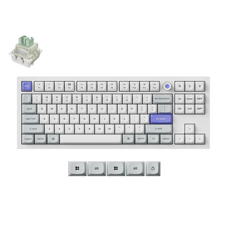 Keychron Q3 HE 8K Swappable RGB Backlight Magnetic Switch Keyboard Knob Version - White