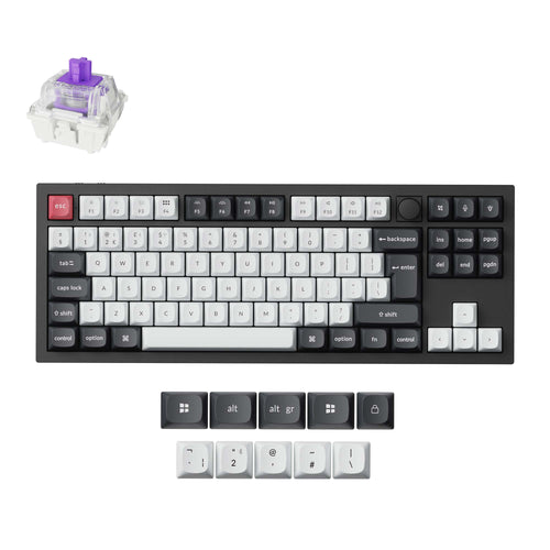 Keychron-Q3-HE-QMK-Wireless-Custom-Keyboard-Full-Aluminum-Carbon-Black-Frame-Double-Rail-Magnetic-Nebula-Switch-UK