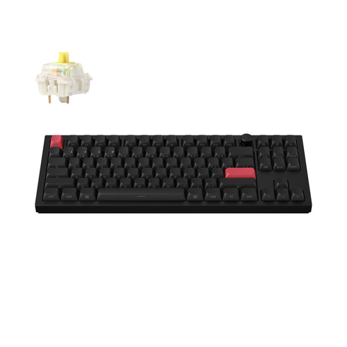 Keychron Q3 Max QMK VIA Wireless Custom Mechanical Keyboard 80% Layout Aluminum Black Side-Printed PBT Keycaps for Mac Windows Linux Gateron Jupiter Banana