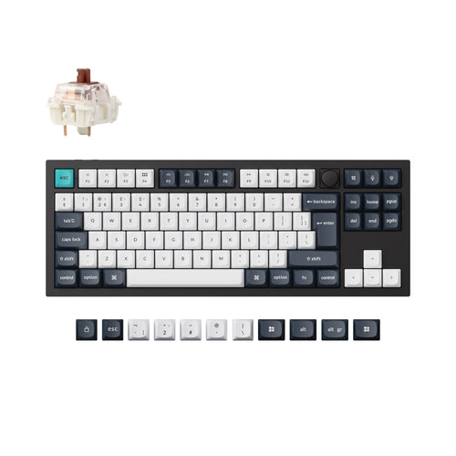 Keychron Q3 Max QMK/VIA wireless custom mechanical keyboard 80 percent layout full aluminum black for Mac Windows Linux Gateron Jupiter brown ISO UK layout