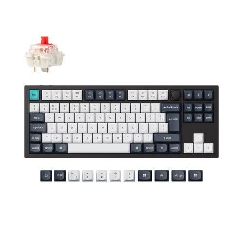 Keychron Q3 Max QMK/VIA wireless custom mechanical keyboard 80 percent layout full aluminum black for Mac Windows Linux Gateron Jupiter red ISO UK layout