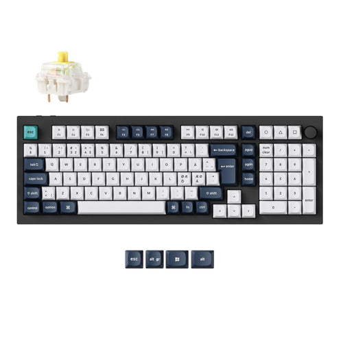 Keychron Q5 Max QMK/VIA wireless custom mechanical keyboard 96 percent layout full aluminum black for Mac Windows Linux Gateron Jupiter banana ISO Nordic layout