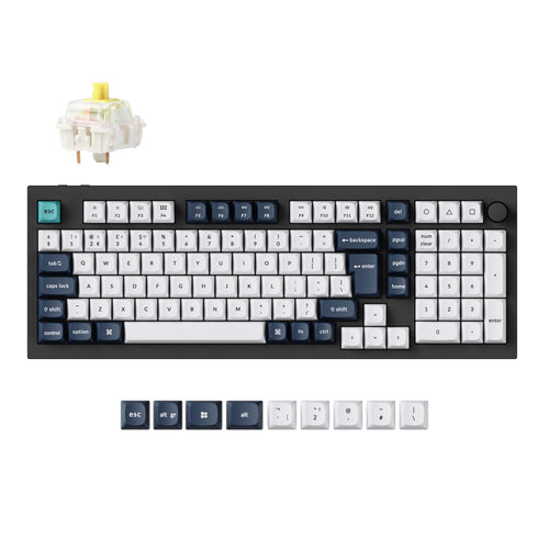 Keychron Q5 Max QMK/VIA wireless custom mechanical keyboard 96 percent layout full aluminum black for Mac Windows Linux Gateron Jupiter banana ISO UK layout