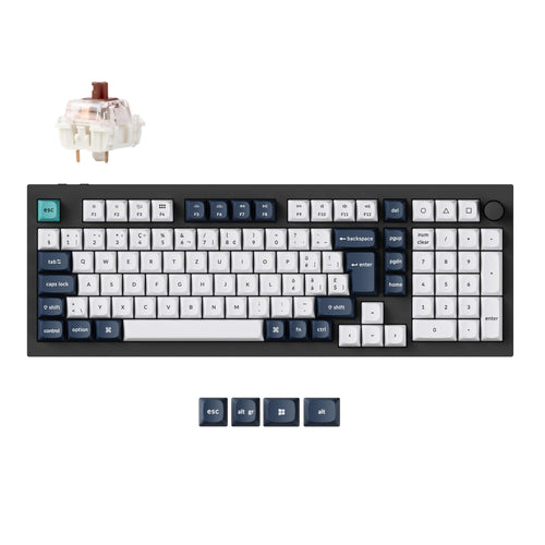 Keychron Q5 Max QMK/VIA wireless custom mechanical keyboard 96 percent layout full aluminum black for Mac Windows Linux Gateron Jupiter brown ISO Swiss layout