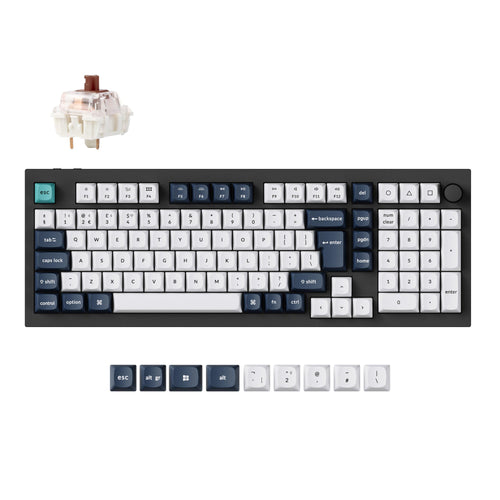 Keychron Q5 Max QMK/VIA wireless custom mechanical keyboard 96 percent layout full aluminum black for Mac Windows Linux Gateron Jupiter brown ISO UK layout