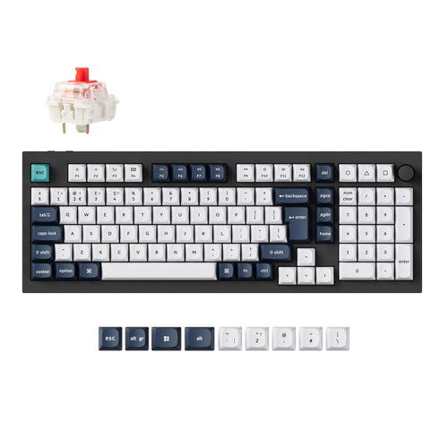 Keychron Q5 Max QMK/VIA wireless custom mechanical keyboard 96 percent layout full aluminum black for Mac Windows Linux Gateron Jupiter red ISO UK layout
