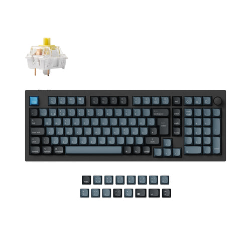 Keychron Q5 Pro QMK/VIA wireless custom mechanical keyboard 96 percent layout aluminum black for Mac Windows Linux RGB hot-swappable K Pro switch banana ISO German layout