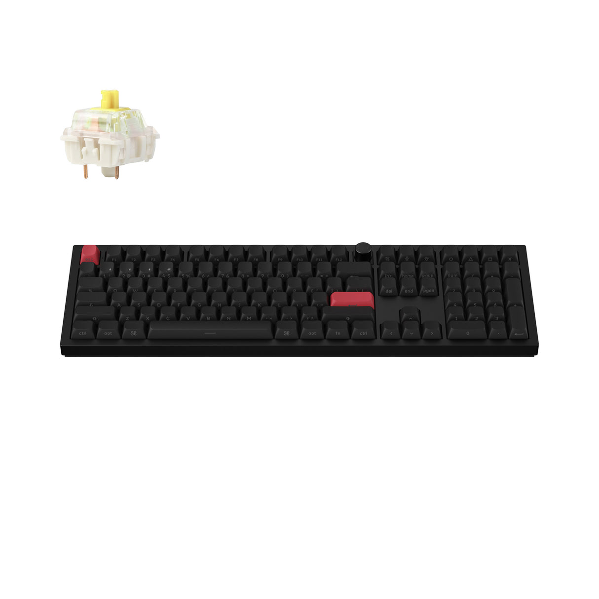 Keychron Q6 Max QMK VIA Wireless Custom Mechanical Keyboard 100% Layout Aluminum Black Side-Printed PBT Keycaps for Mac Windows Linux Gateron Jupiter Banana