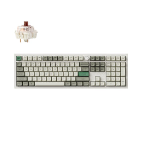 Keychron Q6 Max QMK/VIA Wireless Custom Mechanical Keyboard 100% Layout Aluminum White Fully Assembled Knob for Mac Windows Linux Gateron Jupiter Brown