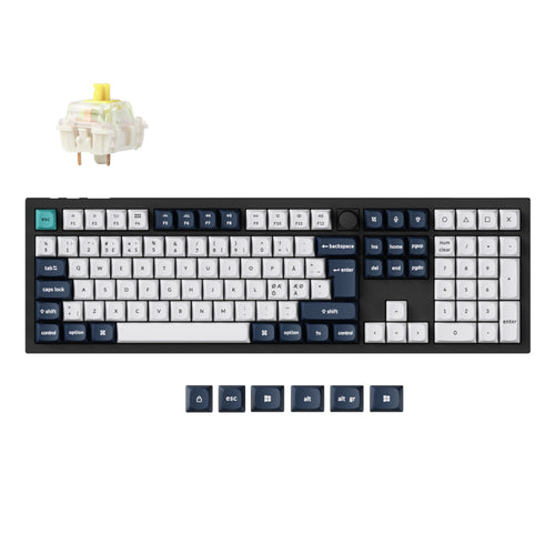 Keychron Q6 Max QMK/VIA wireless custom mechanical keyboard 100 percent layout full aluminum black for Mac Windows Linux Gateron Jupiter banana ISO Nordic layout