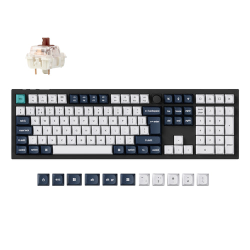 Keychron Q6 Max QMK/VIA wireless custom mechanical keyboard 100 percent layout full aluminum black for Mac Windows Linux Gateron Jupiter brown ISO UK layout