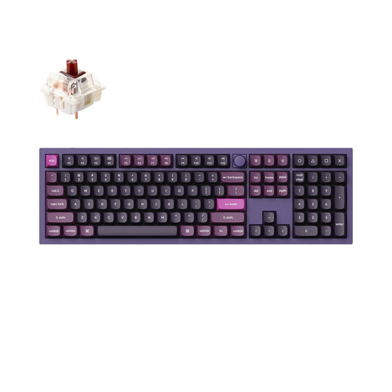 Keychron Q6 QMK VIA custom mechanical-keyboard-full-size-100-percent-layout-full-aluminum frame special edition purple for Mac Windows RGB backlight hot swappable Gateron G Pro Q6 V3