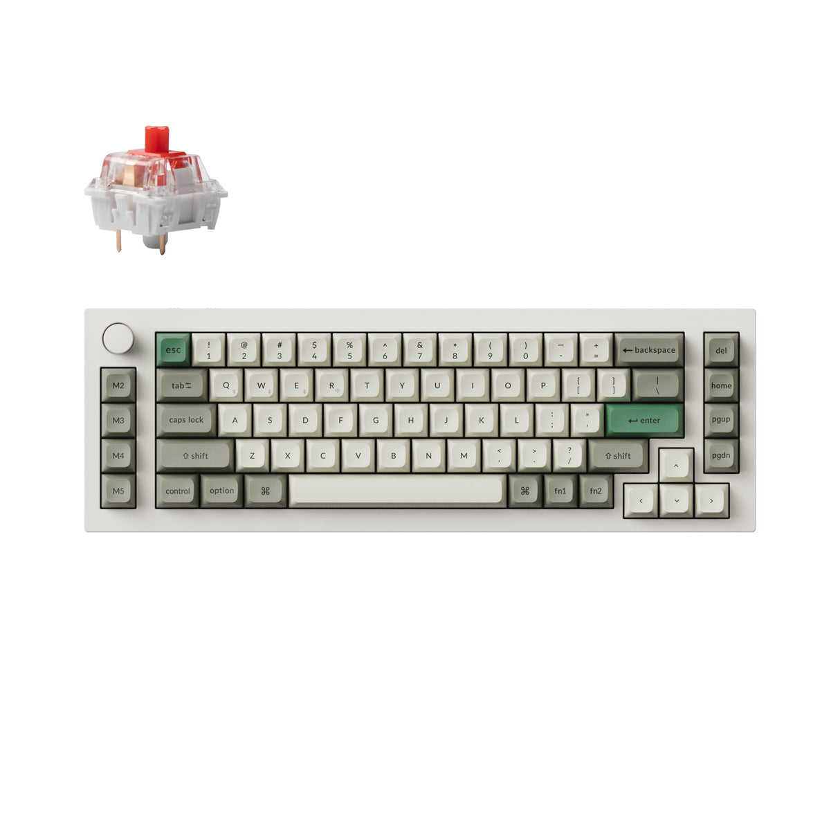 Keychron Q65 Max QMK VIA Wireless Custom Mechanical Keyboard white 65 Percent Layout for Mac Windows Linux Gateron Jupiter Red
