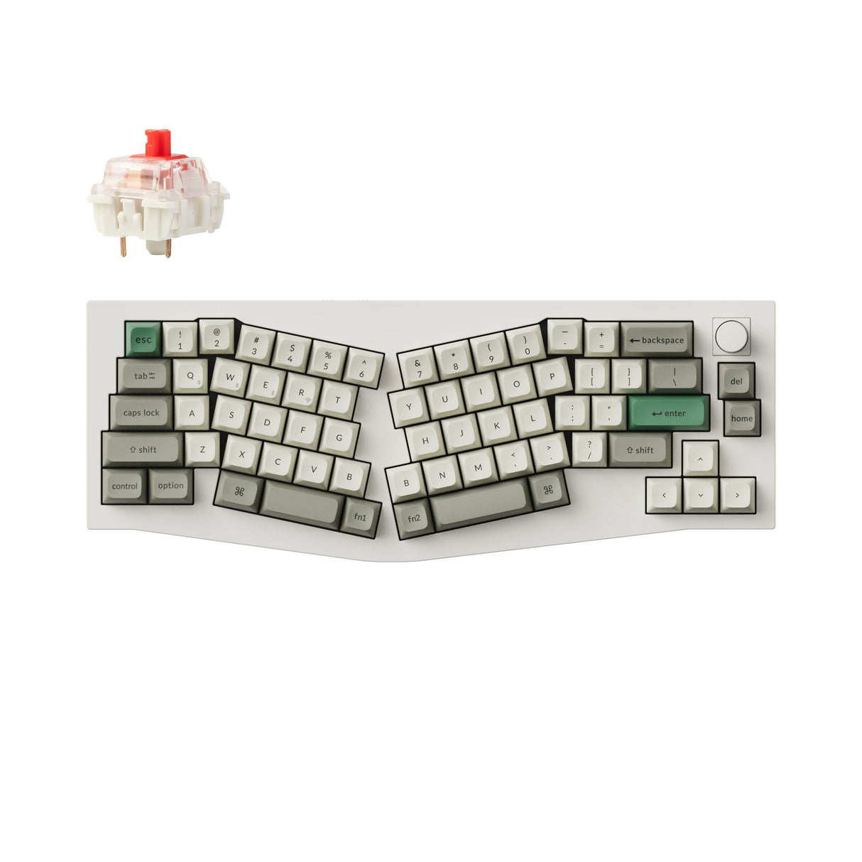 Keychron Q8 Max QMK/VIA Wireless Custom Mechanical Keyboard 65 Percent Alice Layout Aluminum White Fully Assembled Knob for Mac Windows Linux Gateron Jupiter Red