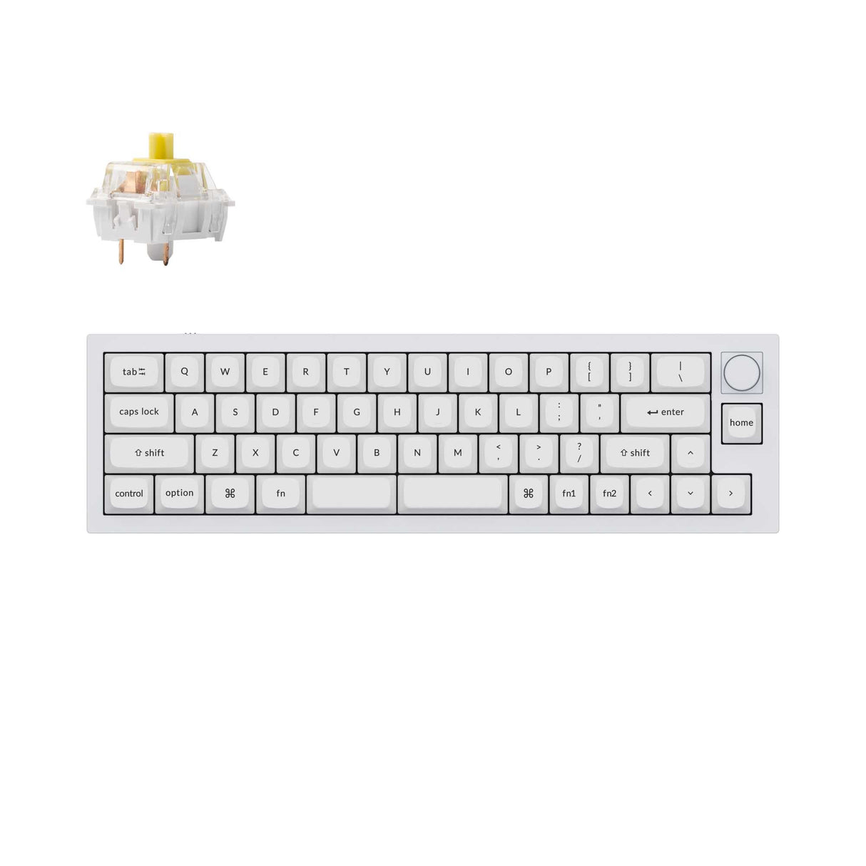 Keychron Q9 Plus QMK/VIA custom mechanical keyboard knob version 40 percent layout full aluminum body for Mac Windows Linux fully assembled white frame with banana switch