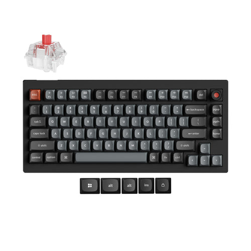 Keychron V1 8K QMK Wired Custom Mechanical Keyboard Keychron Super Switch Red