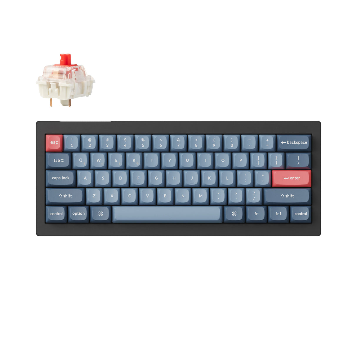 Keychron V4 Max QMK/VIA Wireless Custom Mechanical Keyboard 60% Layout Fully Assembled for Mac Windows Linux Gateron Jupiter Red