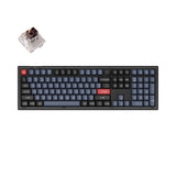 Keychron V6 QMK VIA custom mechanical keyboard 100 percent layout frosted black knob Mac Windows Linux hot-swappable Keychron K Pro switch brown Russian layout