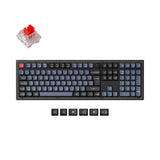 Keychron V6 QMK VIA custom mechanical keyboard 100 percent layout hot-swappable PBT keycaps Keychron K Pro switch red ISO Swiss layout