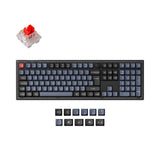 Keychron V6 QMK VIA custom mechanical keyboard 100 percent layout hot-swappable PBT keycaps Keychron K Pro switch red ISO UK layout