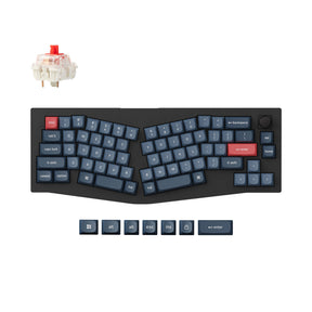 Keychron V8 Max QMK Wireless Custom Mechanical Keyboard 65 Percent Alice Layout Fully Assembled Knob for Mac Windows Linux Gateron Jupiter Red