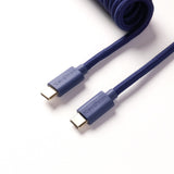 Keychron custom coiled aviator USB Type-C cable 8K version blue color
