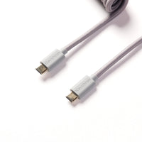 Keychron custom coiled aviator USB Type-C cable 8K version gray color