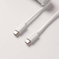 Keychron custom coiled aviator USB Type-C cable 8K version white color
