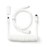 Keychron custom coiled aviator USB type-C cable for keyboards white color