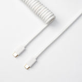 Keychron custom coiled aviator USB type-C cable white color