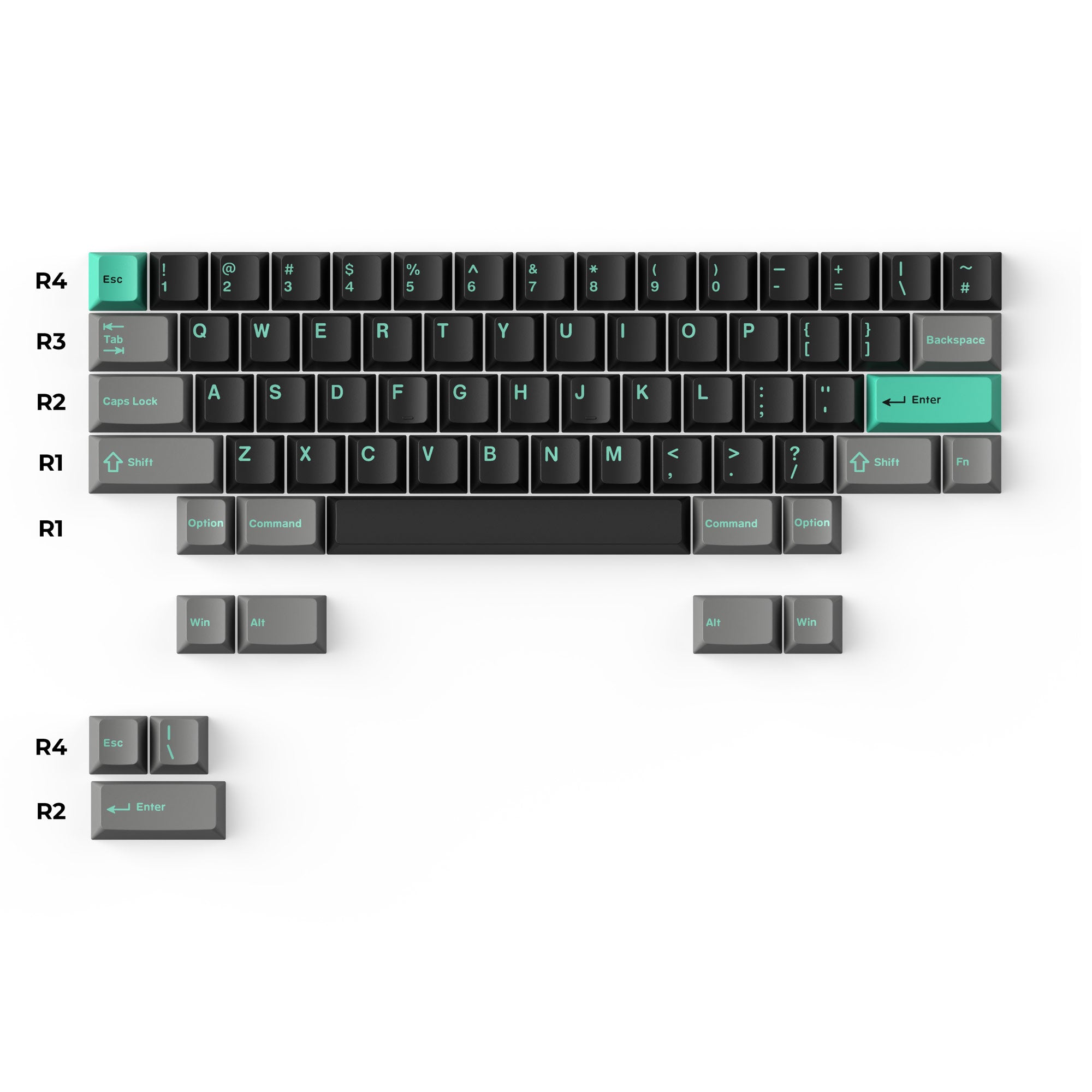 Keychron double shot PBT Cherry profile full set keycap set hacker for ANSI ISO HHKB layout