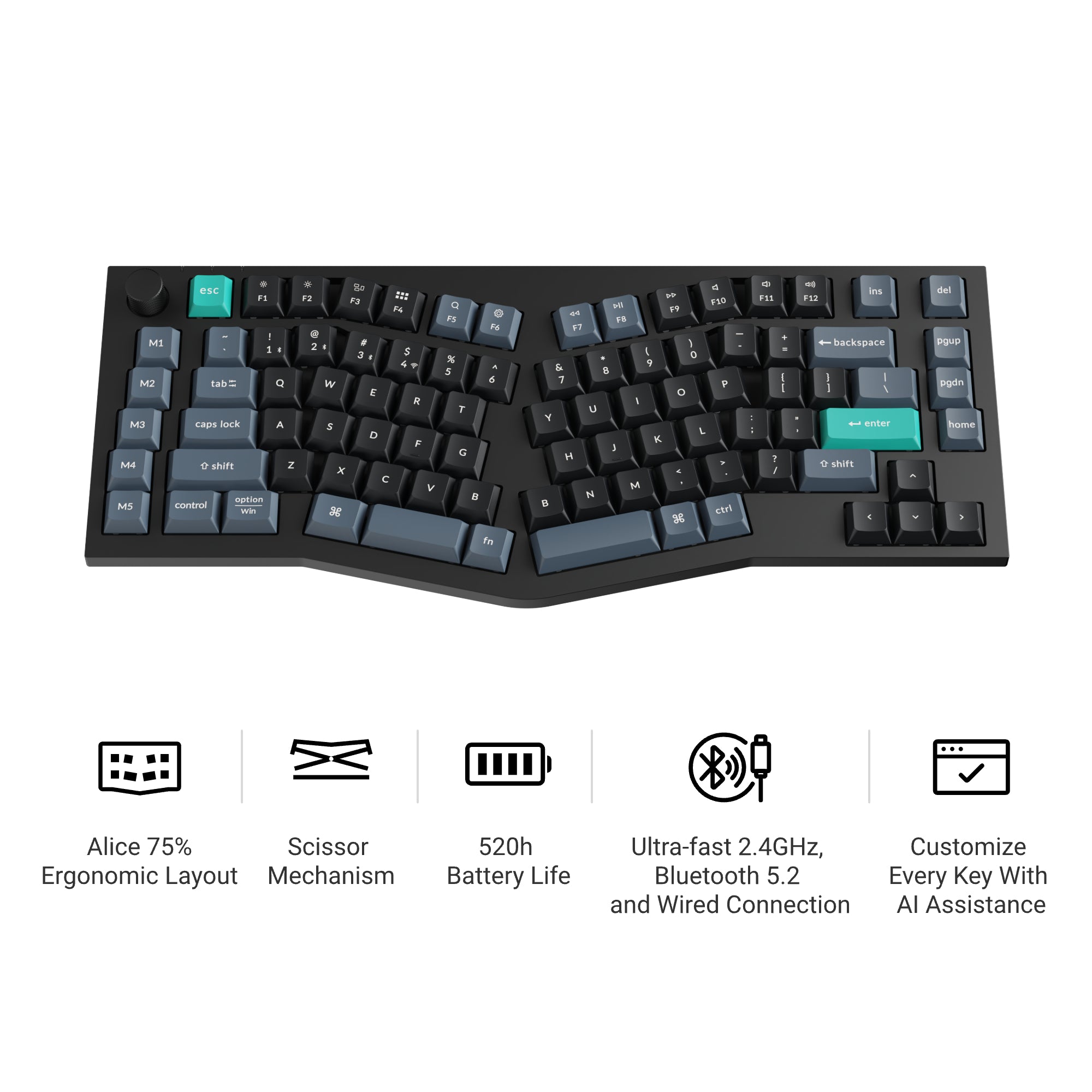 Keychron B40 Wireless Keyboard keyboard image