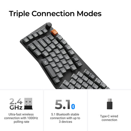 Keychron K15 Max (Alice Layout) QMK Wireless Custom Mechanical Keyboard