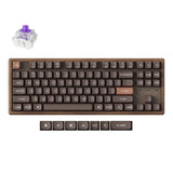 Wooden mechanical keyboard with a magnetic switch and extra Windows keycaps.