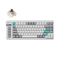 Lemokey L1 QMK VIA Wireless Custom Gaming Keyboard 75% Layout Aluminum Space Silver Fully Assembled for Windows Mac Linux Gateron Jupiter Brown