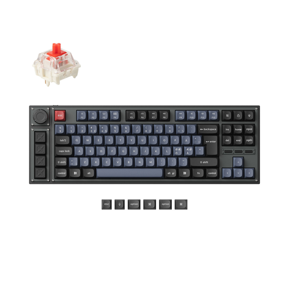 Lemokey L3 QMK Wireless Custom Mechanical Keyboard Gateron Jupiter Red Version Nordic ISO Layout Keyboard