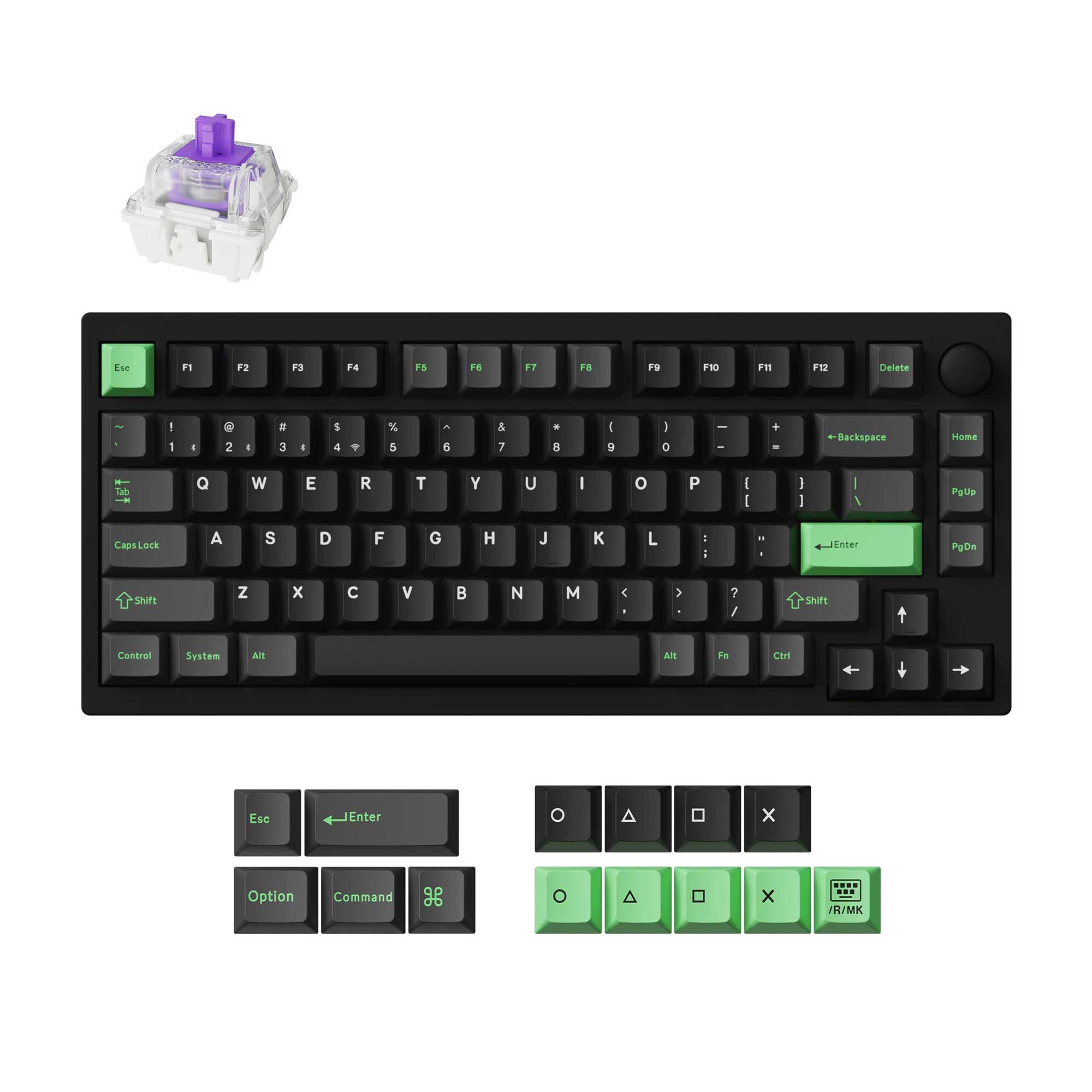 Lemokey P1 HE negro con perilla y keycaps no translúcidas