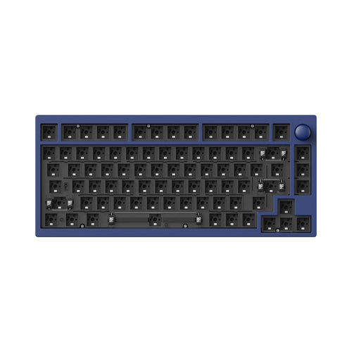Lemokey P1 Pro QMK/VIA Wireless Custom Gaming Keyboard 75 Percent Layout Aluminum Navy Blue Barebone for Windows Mac Linux