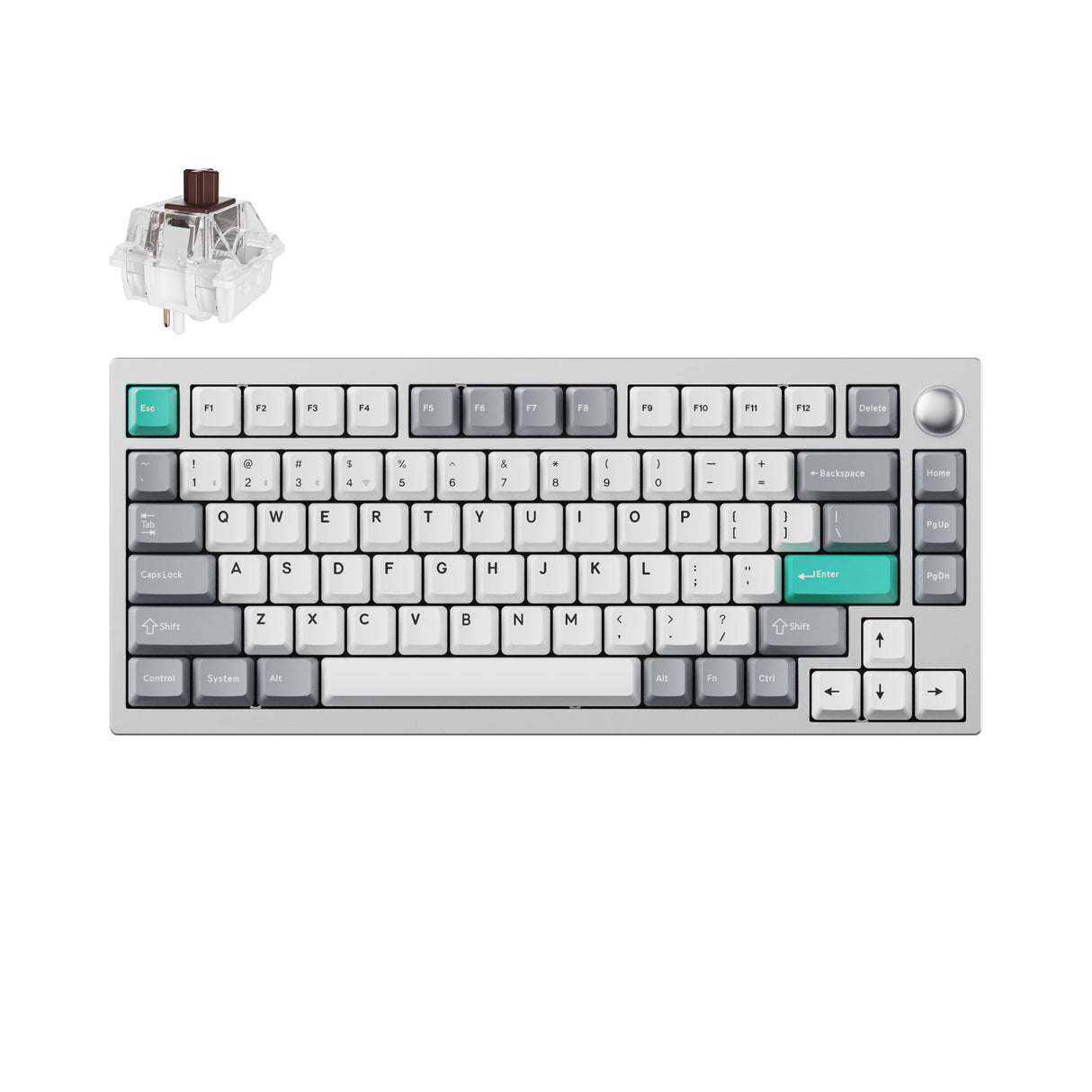 Lemokey P1 Pro QMK/VIA Wireless Custom Gaming Keyboard 75 percent Layout Aluminum Space Silver Fully Assembled for Windows Mac Linux Keychron Super Brown