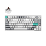 Lemokey P1 Pro QMK/VIA Wireless Custom Gaming Keyboard 75 percent Layout Aluminum White Fully Assembled for Windows Mac Linux Keychron Super Brown