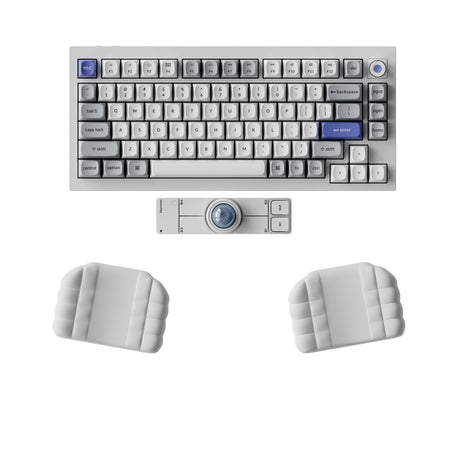 Keychron Nape Pro Dedicated Palm Rest in White used beside a keyboard